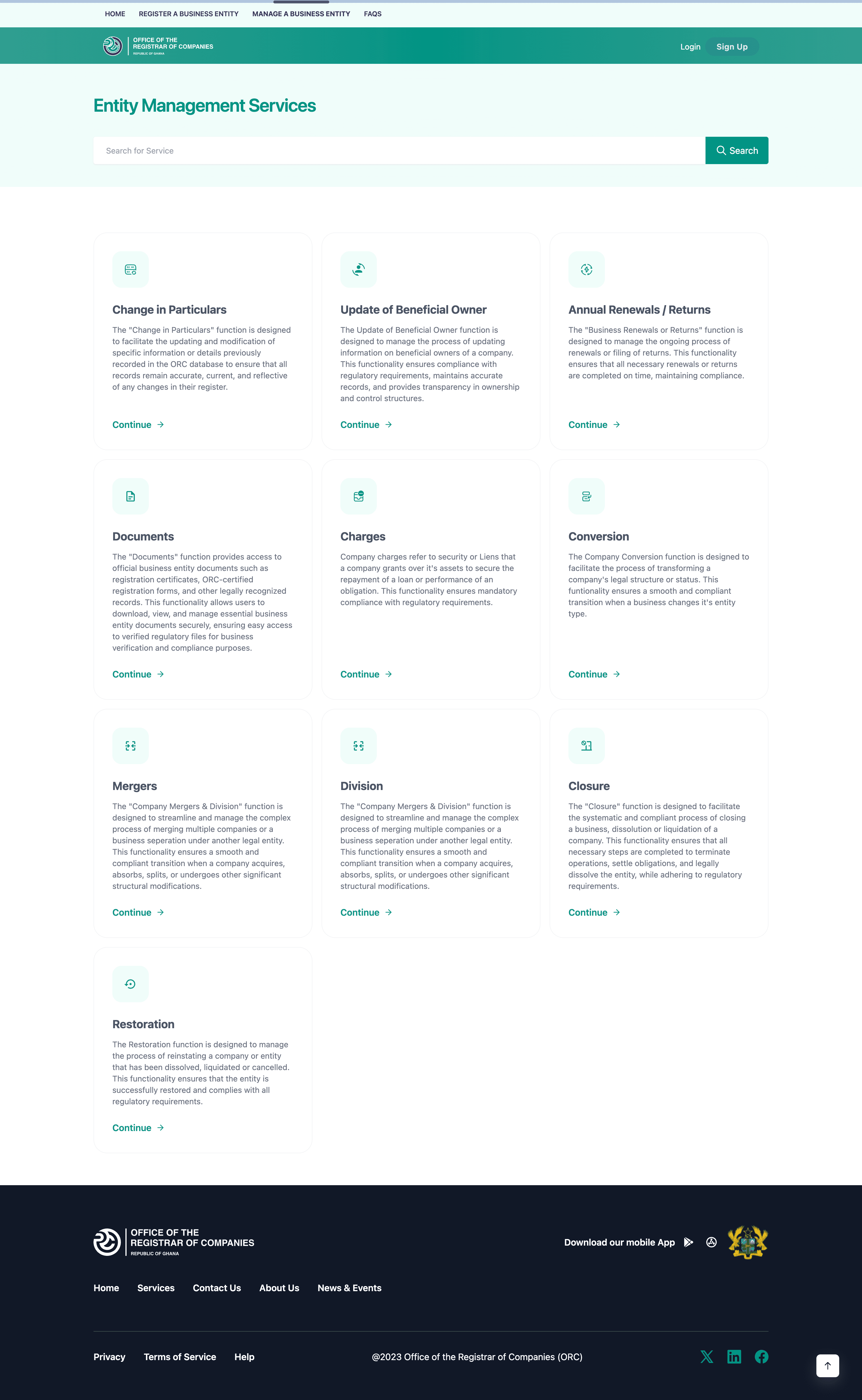 Comprehensive registry entity lookup and portfolio management.