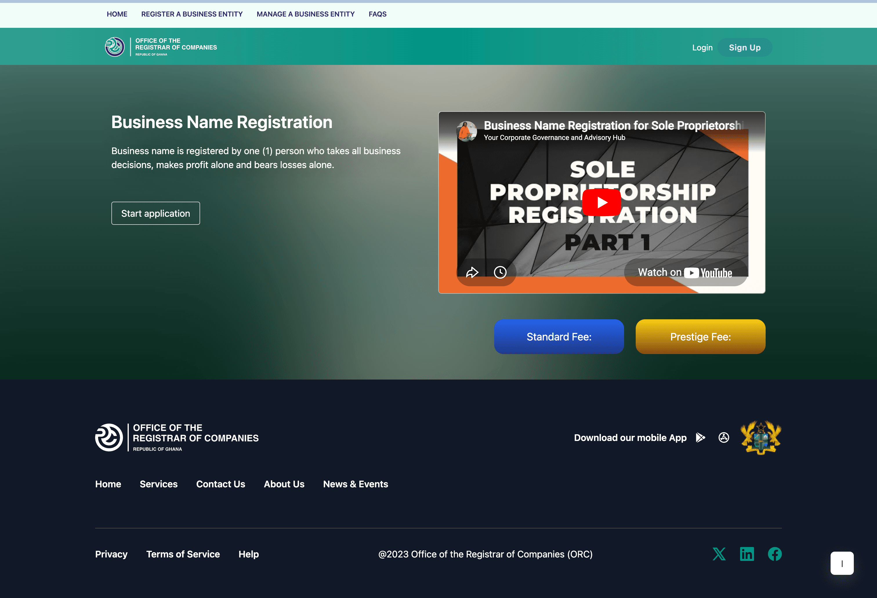 User registration onboarding and getting started portal.